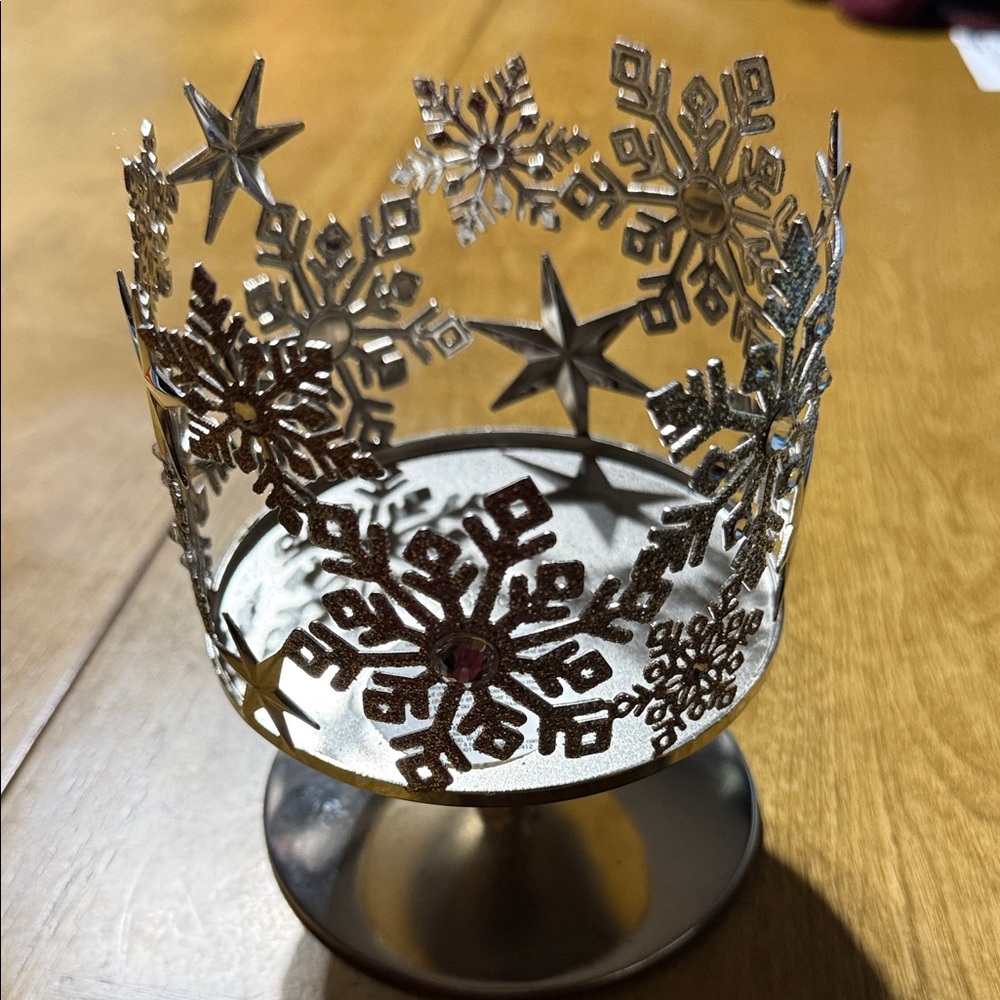 Bath & Body Works Silver Snowflake Candle Holder